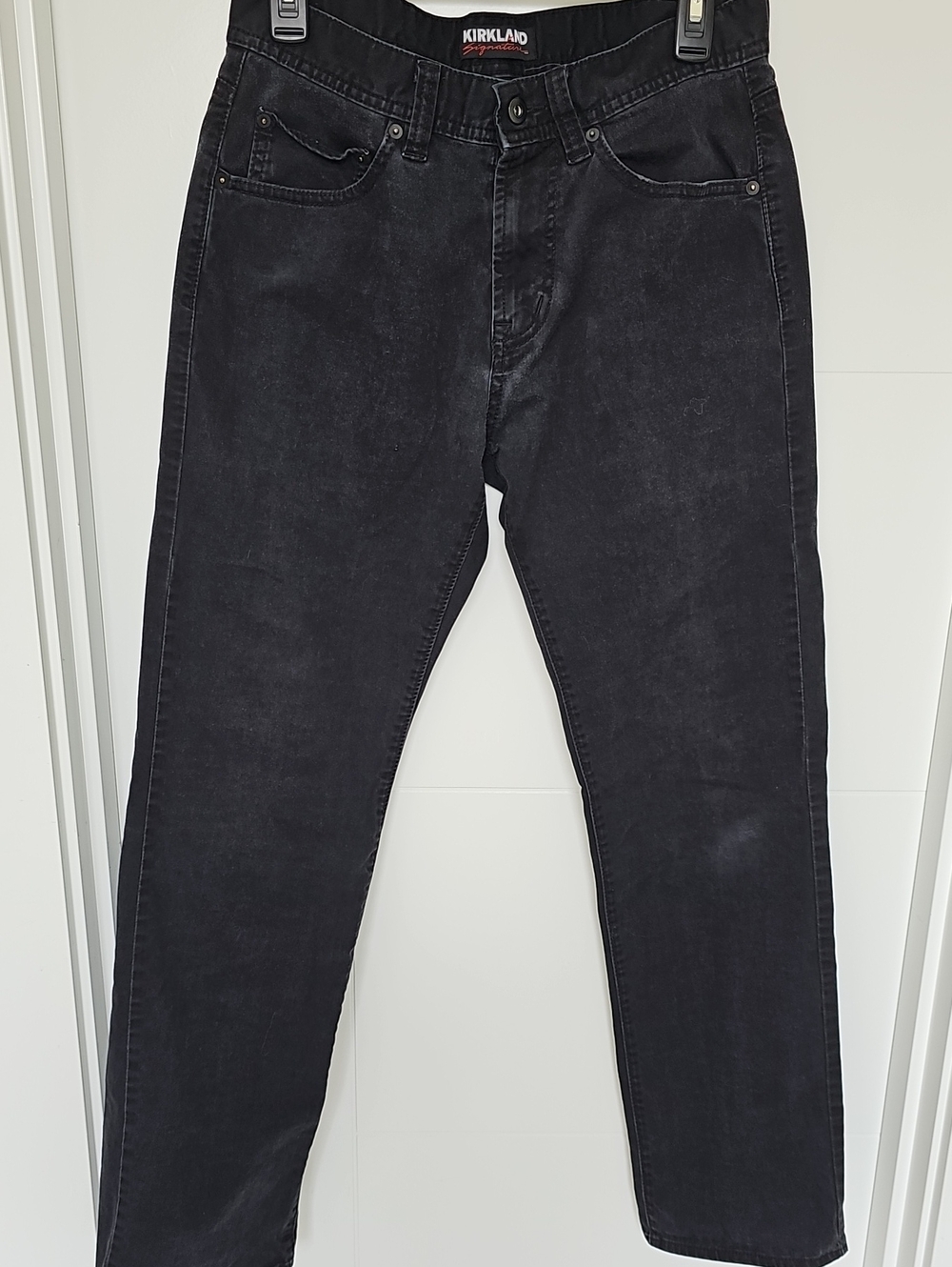 Kirkland Black Brushed Cotton Spandex Blend Pants Mens Sz 32/32